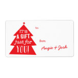 Red Christmas Tree Gift Tag Sticker<br><div class="desc">One little red Christmas tree sends a happy message of cheer on this personalized holiday gift sticker. Enter your name for pre-printed tags or CLEAR for blank tags to fill in later.</div>