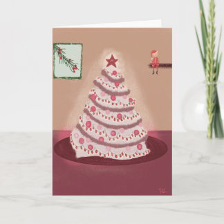 Red Christmas Tree Holiday Card