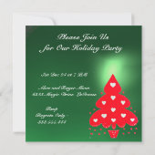 RED CHRISTMAS TREE HOLIDAY PARTY,Emerald Invitation (Back)