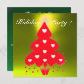 RED CHRISTMAS TREE HOLIDAY PARTY,Emerald Invitation (Front/Back)