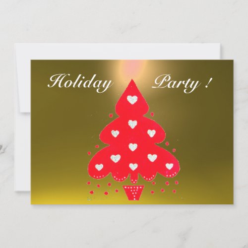 RED CHRISTMAS TREE HOLIDAY PARTYEmerald Invitation