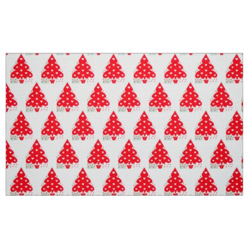 RED CHRISTMAS TREE HOLIDAY PARTY FABRIC