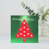 RED CHRISTMAS TREE HOLIDAY PARTY INVITATION (Standing Front)