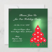 RED CHRISTMAS TREE HOLIDAY PARTY INVITATION (Back)