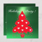 RED CHRISTMAS TREE HOLIDAY PARTY INVITATION (Front/Back)