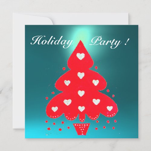 RED CHRISTMAS TREE HOLIDAY PARTY INVITATION