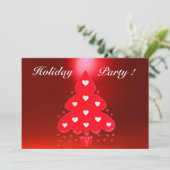 RED CHRISTMAS TREE HOLIDAY PARTY INVITATION (Standing Front)