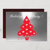 RED CHRISTMAS TREE HOLIDAY PARTY white Invitation (Front/Back)