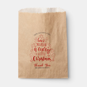 Red Christmas Tree Made With Modern Typography Favor Bag