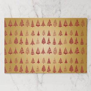 Red Christmas tree modern on Gold Paper Pad