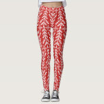 Red Christmas Tree Nordic Fair Isle Knit Pattern Leggings<br><div class="desc">Dress up your winter wardrobe with these fun high quality leggings featuring a winter white tree/snowflake pattern set against a red background (easily change background color). Perfect for the holidays or everyday winter activities and workouts.</div>