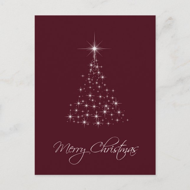 Red Christmas Tree of Lights Postcard (Front)