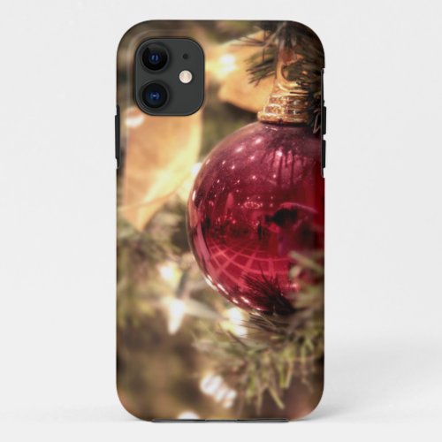 red christmas tree ornament festive iPhone 11 case