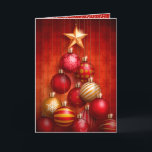Red Christmas Tree Ornaments Folded Holiday Card<br><div class="desc">Red Christmas tree ornaments are featured on the front of these folded holiday cards and your personalized greeting is on the inside. MORE styles and designs in our collection.</div>
