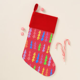 Red Christmas Tree Pop Art   Christmas Stocking
