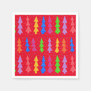 Red Christmas Tree Pop Art   Napkins