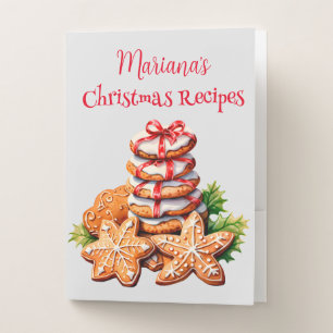 Red Christmas Tree Recipe Pocket Folder