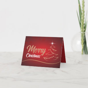 Red Christmas Tree, Seasonal Employee Thank You Card