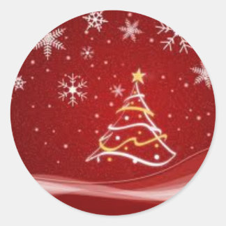 Red Christmas Tree Sticker
