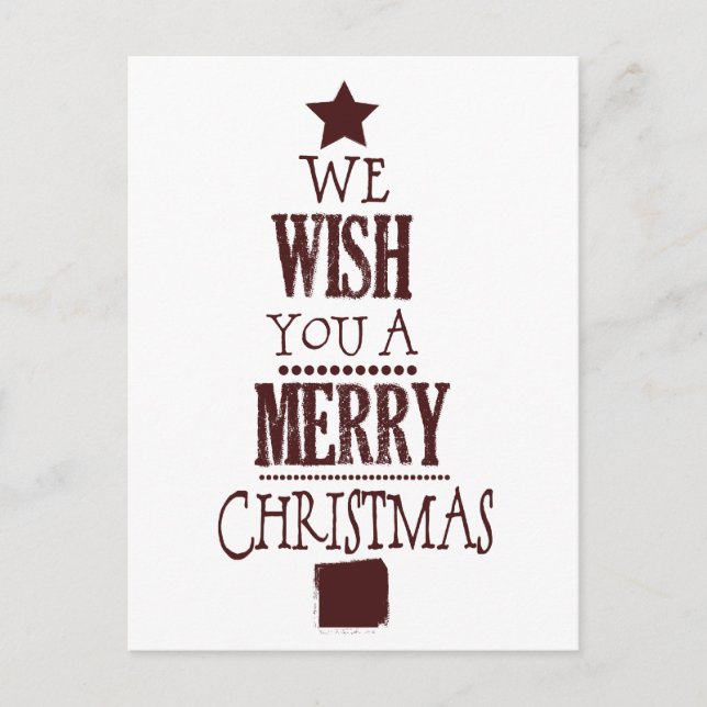 Red Christmas Tree Wish Holiday Postcard (Front)