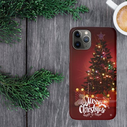 Red Christmas Tree with Gifts Merry Christmas  iPhone 11 Pro Case