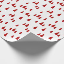 Red Christmas Tree Wrapping Paper