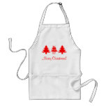 Red Christmas Trees Holidays Apron