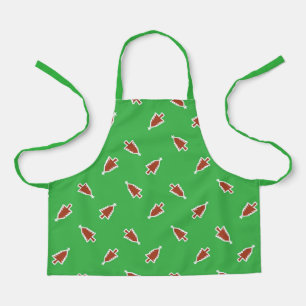 Red Christmas trees pattern green Apron
