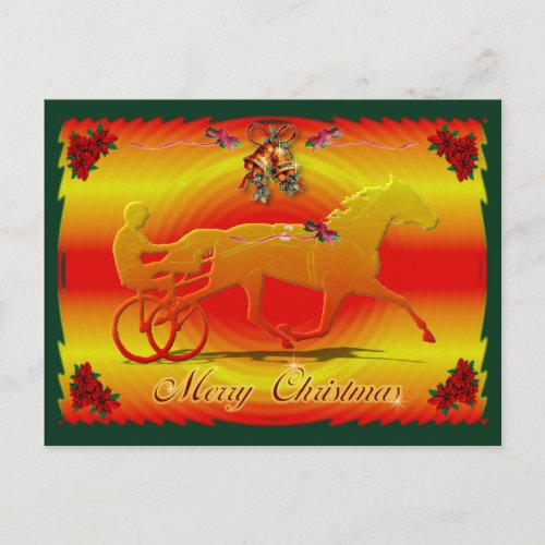 Red Christmas Trotter Holiday Postcard