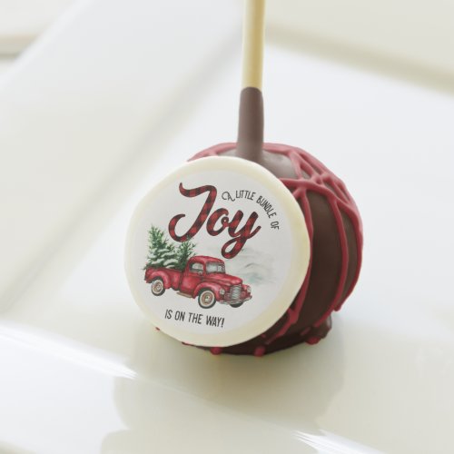 Red Christmas Truck Bundle of Joy Baby Shower Cake Pops