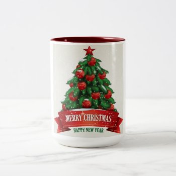 Red Christmas Two-tone Mug by Rasazzle at Zazzle