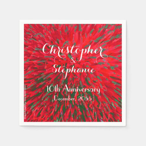 Red Christmas Wedding Anniversary Party Paper Paper Napkins