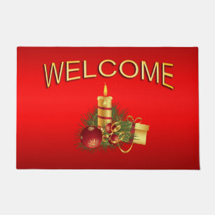 Red Christmas Welcome Doormat