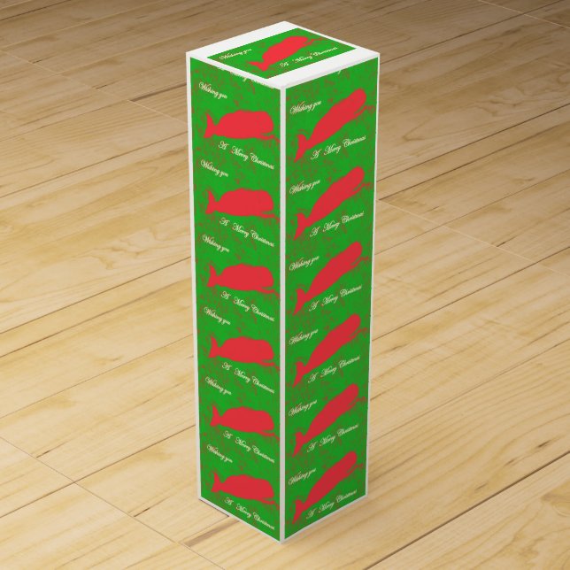 Red Christmas whales wine gift box (Front)