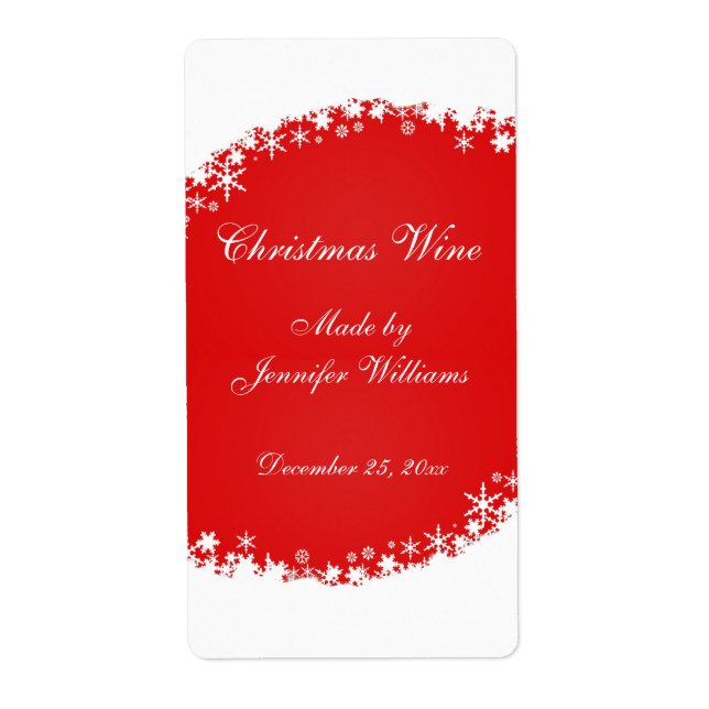 Red Christmas Wine Label (Front)