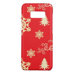 Red Christmas with Cream Snowflakes Case-Mate Samsung Galaxy S8 Case