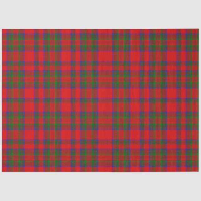 Red Christmas Wool Texture Plaid Tissue Paper (Front)