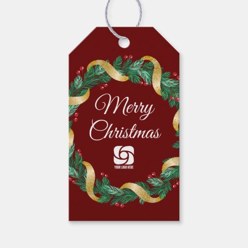 Red Christmas Wreath Custom Company Magnet Card Gift Tags