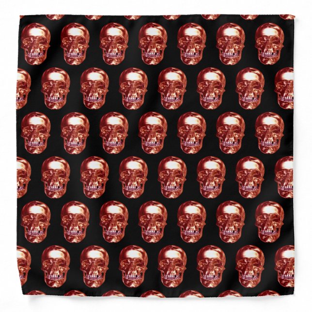 Red Chrome Skull Bandana (Front)