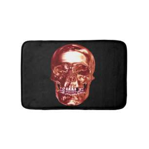 Red Chrome Skull Bath Mat
