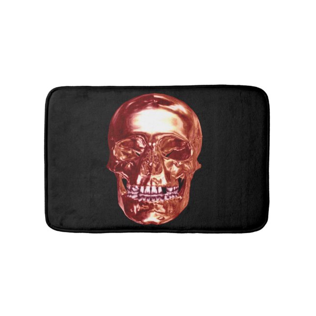 Red Chrome Skull Bath Mat (Front)