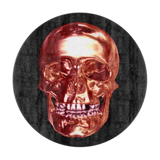 Red Chrome Skull Cutting Board (Front)