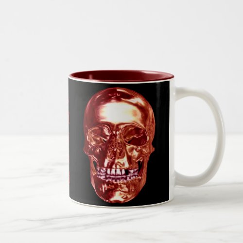 Red Chrome Skull Mug