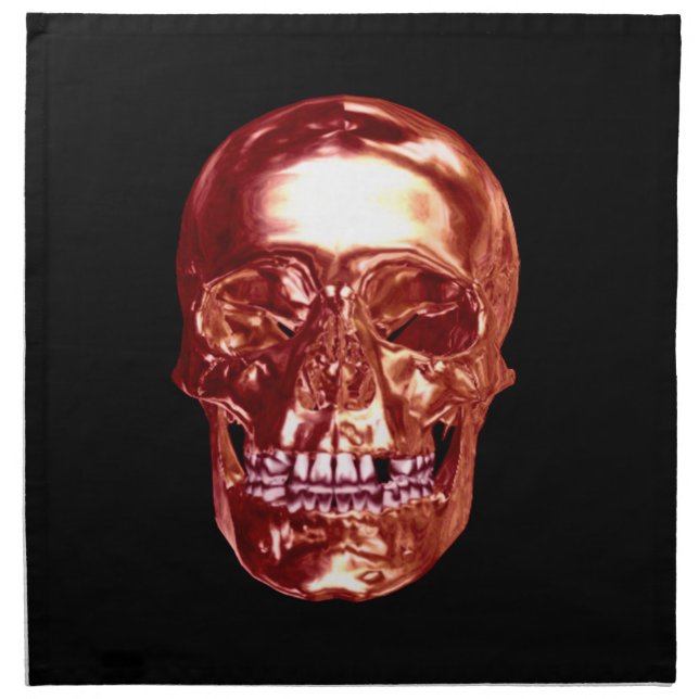 Red Chrome Skull Napkins (Front)