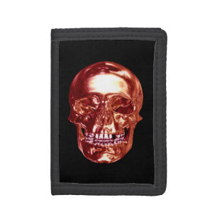 Red Chrome Skull Wallet