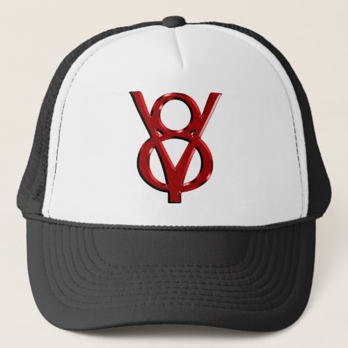 Red Chrome V8 Logo Trucker Hat