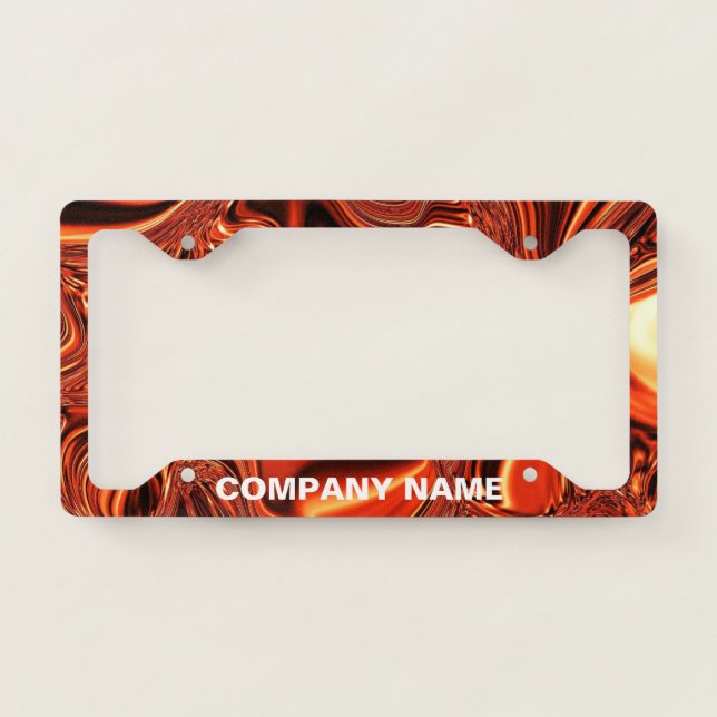 Red Chrome with Company Name License Plate Frame (Front)