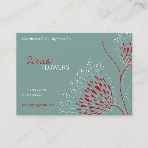 Chrysanthemum Flowers Floral Elegant Chic Business Business Card Template