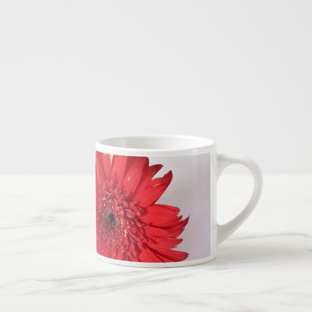 Red Chrysanthemum Minimalism Coffee Mug Cup (Right)