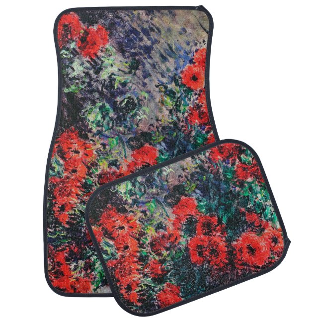 Red Chrysanthemum, Monet Car Floor Mat (Set)